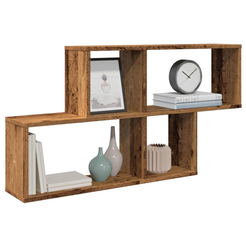 Wandschap 100X18X53 Cm Bewerkt Hout